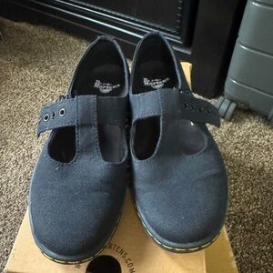 Black  Dr Martens Woolwich Canvas Mary Janes